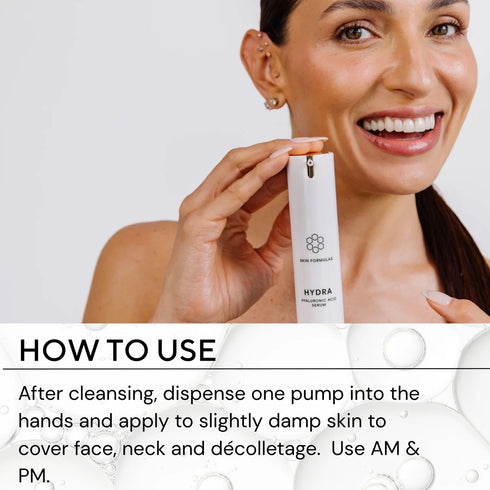 SKIN FORMULAS HYDRA HYALURONIC ACID SERUM/ DRĖKINANASIS SERUMAS SU HIALURONO RŪGŠTIMI, NIACINAMIDU IR PANTENOLIU 50 ML.