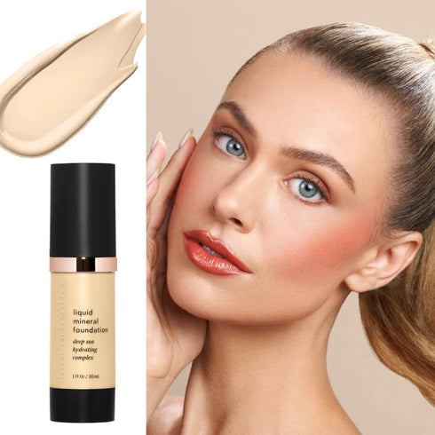 YOUNGBLOOD Skystas mineralinis makiažo pagrindas - pudra “Liquid Mineral Foundation/ SHELL WARM