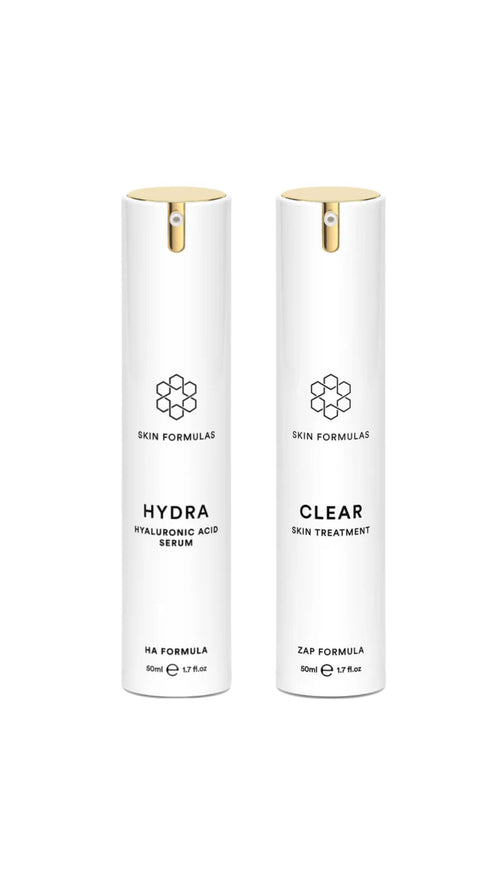 SKINFORMULAS HYDRA & CLEAR DUO: DRĖKINIMAS IR PROBLEMINĖS ODOS PRIEŽIŪRA