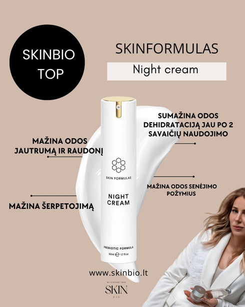 SKINFORMULAS NIGHT CREAM PREBIOTIC - NAKTINIS VEIDO KREMAS SU PREBIOTIKAIS, 50ML.