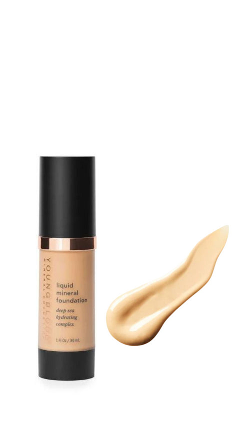 YOUNGBLOOD Skystas mineralinis makiažo pagrindas - pudra “Liquid Mineral Foundation/ SHELL WARM