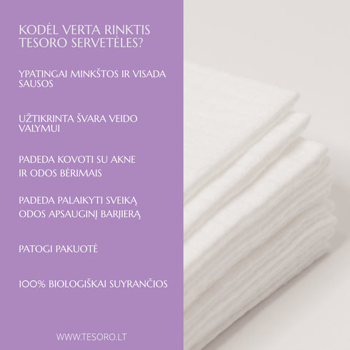 TESORO VEIDO SERVETĖLĖS – VIENKARTINIAI RANKŠLUOSČIAI