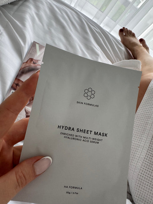 SKINFORMULAS HYDRA SHEET MASK - LAKŠTINĖ VEIDO KAUKĖ SU AMINO IR HIALURONO RŪGŠTIMIS 1 VNT.