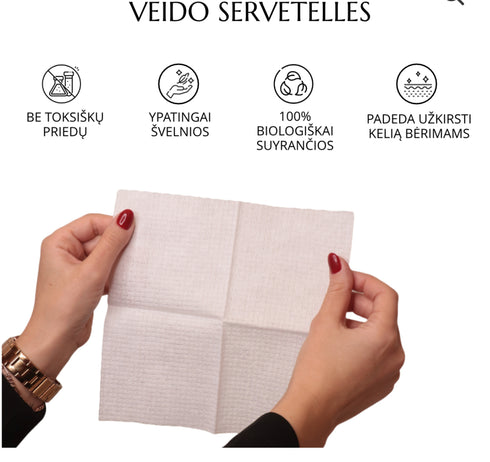TESORO VEIDO SERVETĖLĖS – VIENKARTINIAI RANKŠLUOSČIAI