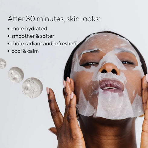 SKIN FORMULAS HYDRA SHEET MASK - LAKŠTINĖ DRĖKINANTI VEIDO KAUKĖ SU 8 HIALURONO RŪGŠTIES FORMOMIS IR NMF KOMPLEKSU