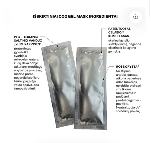 CELABIO CO₂ – japoniška putojanti gelio kaukė odos švytėjimui, 1 vnt