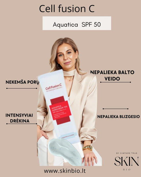 „Aquatica Sunscreen 100 SPF50+/PA++++“ APSAUGA NUO SAULĖS