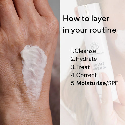 SKIN FORMULAS NIGHT CREAM SKIN ATKURIAMASIS KREMAS SU KERAMIDAIS, PEPTIDAIS IR RESVERATROLIU, 50 ML.