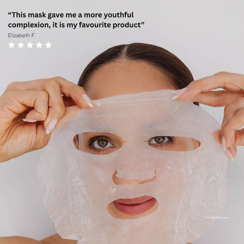 SKIN FORMULAS HYDRA SHEET MASK - LAKŠTINĖ DRĖKINANTI VEIDO KAUKĖ SU 8 HIALURONO RŪGŠTIES FORMOMIS IR NMF KOMPLEKSU