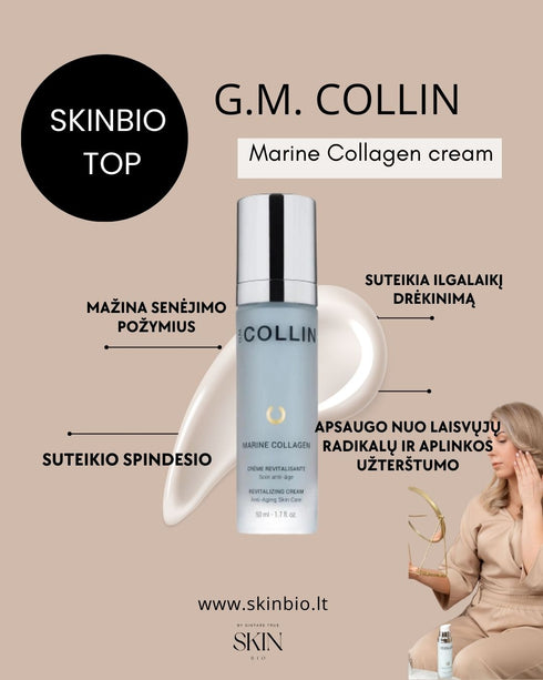 G.M. COLLIN MARINE COLLAGEN VEIDO KREMAS - GAIVESNĖS IR STANGRESNĖS ODOS POJŪČIUI, 50 ml.