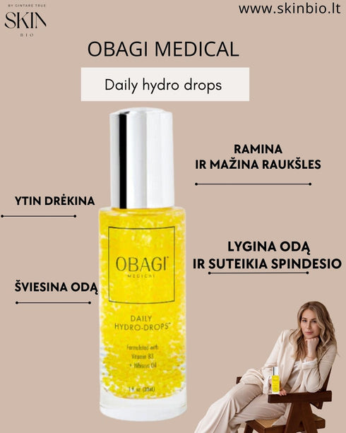 OBAGI Daily Hydro-Drops ŠVIESINANTIS/DRĖKINANTIS SERUMAS SU VITAMINU B3